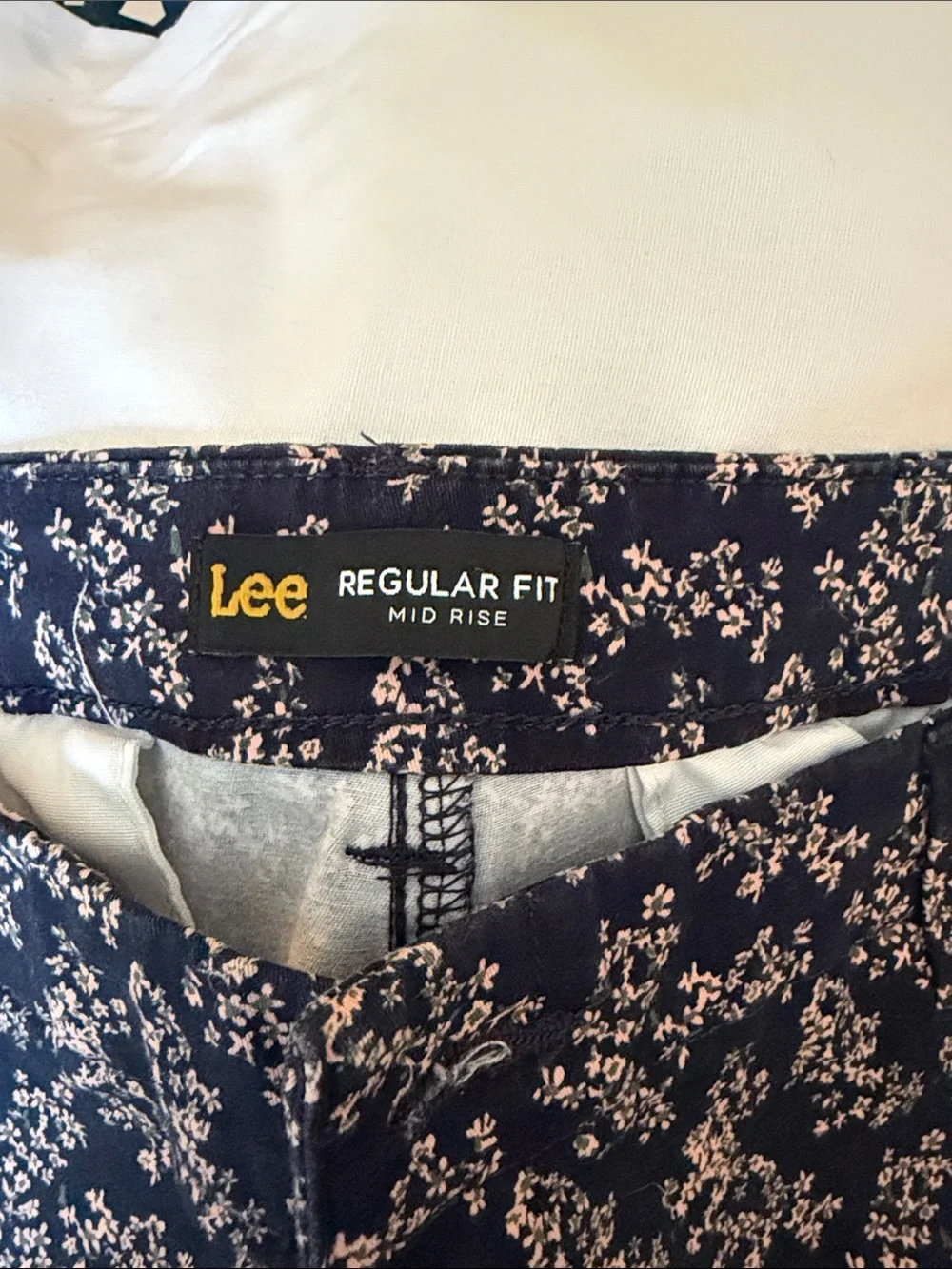 Lee Navy Shorts with Pink Floral Print